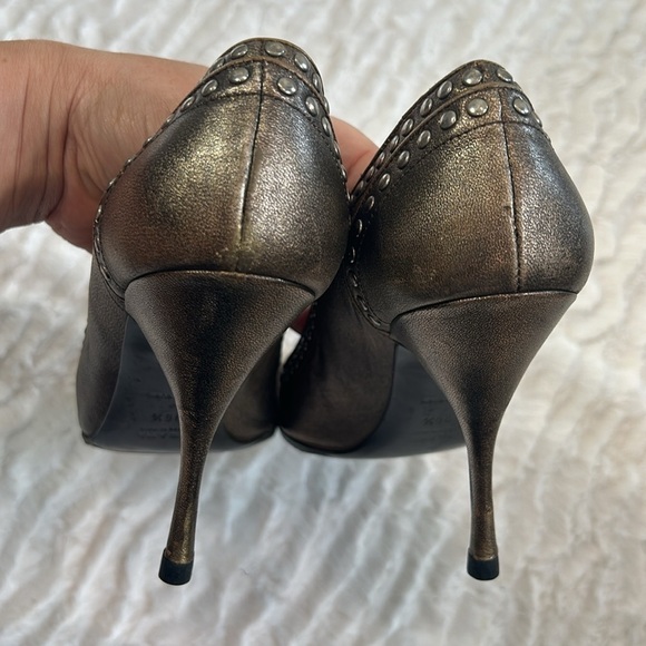 PRADA CALZATURE DONNA FUME STUD CAMMELLO SIZE 36.5 US 6.5 medieval stiletto heel - Picture 4 of 11
